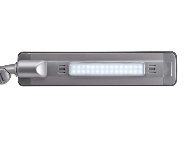 Bureaulamp LED MAULpure, dimbaar, USB-poort Zilver