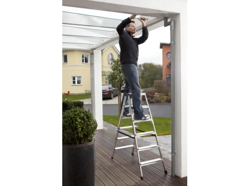 Lichte Universele Trapladder Tweezijdig L 1.41m H 1 08m 2x6treden