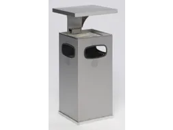 Combi-asbak 38 liter hxbxd 910x395x395mm overkapping 3 openingen RVS