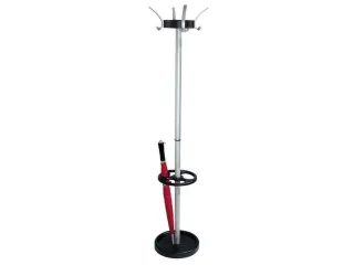 Kapstok 1800x500mm 4/8hoed-/jashaken Paraplubak Aluminium-zilver/zwart - 2