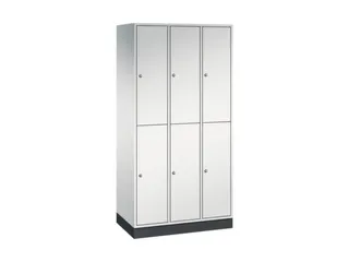 Dubbeldekse garderobekast,RAL 7035,HxBxD 1950x920x500mm,3x2vak. - 2