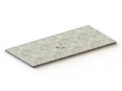 legbord,v. inhaakstelling,BxD 1250x600mm,vakl. 100kg,m. lengtekanaal