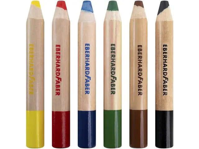 Crayon de couleur Eberhard Faber 3en1 6pcs. noyau extra épais de 10 m