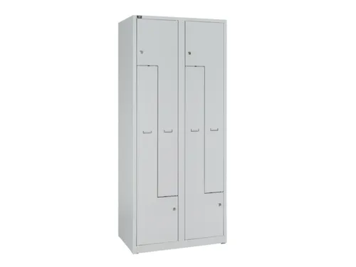 Z-garderobekast,HxBxD 1850x800x500mm,vak B 400mm,cil.-slot,sokkel