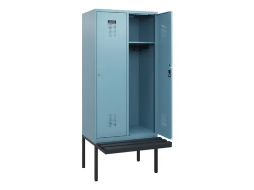 locker met bank,HxBxD 1950x800x815mm,2vak,vak B 400mm,cilinderslot