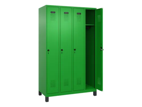 locker,HxBxD 1950x1200x500mm,4vak,vak B 300mm,draaigrendel,voeten