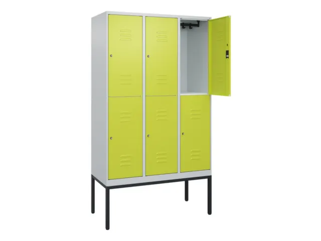 dubbeldekse locker,HxBxD 2120x1200x500mm,3x2vak.,vak B 400mm,cil.-slot