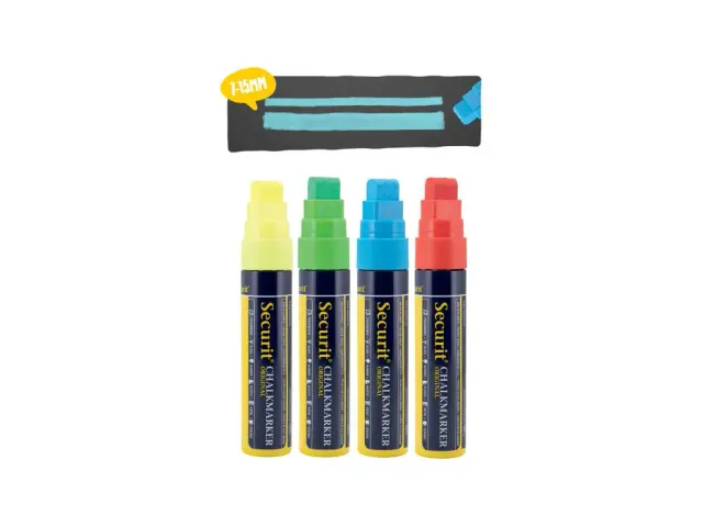 Krijtstift Securit Sma-720 Blok Assorti 7-15mm Blister à 4st