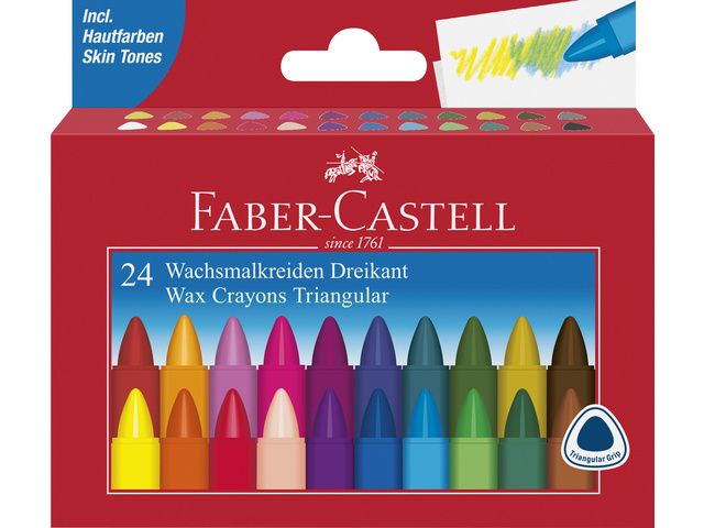 waskrijt Faber-Castell driehoek etui á 24 st. | FaberCastellShop.be