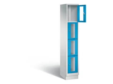 Lockerkast 1800x320x500mm 1x4 vakken Cilinderslot, Sokkel, RAL5012