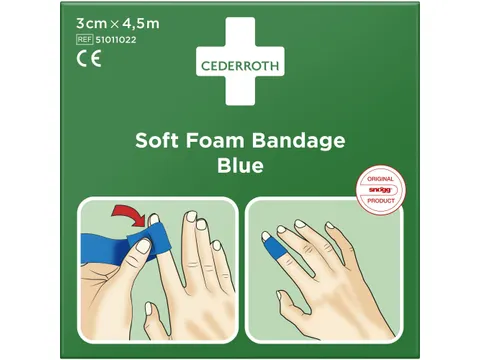 Cederroth 51011022 Soft Foam bandage Blauw 3cm x 4,5m 18 stuks