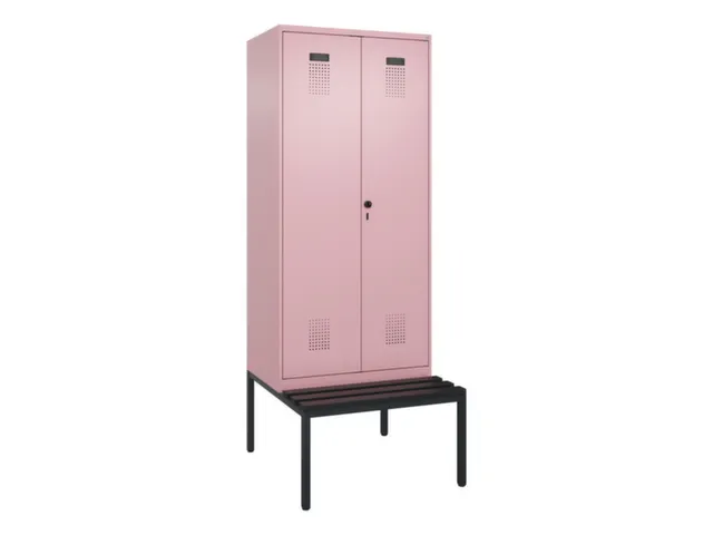 locker met bank,voor scheiding van kleding,HxBxD 2120x800x815mm,2vak