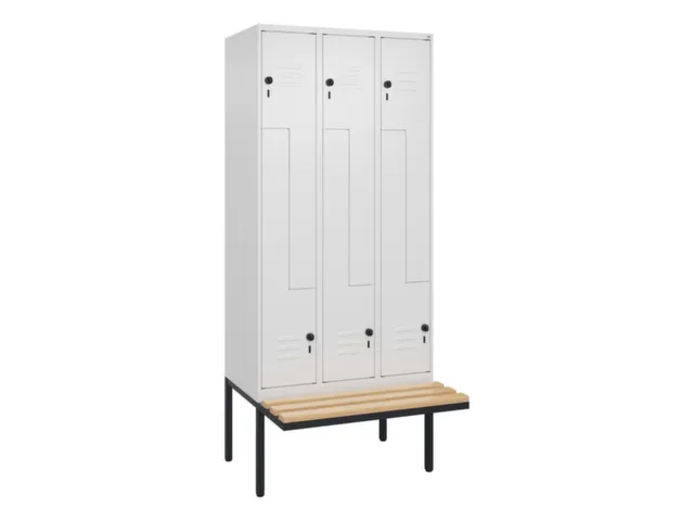 Z-garderobekast,HxBxD 2120x900x815mm,6vak,vak B 300mm,draaigrendel