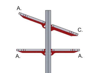 legbord,v. paktafel,BxD 1000x300mm,draagverm. 25kg,draagarmen,staal - 1