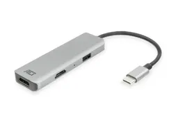 Adapter ACT USB-C 4K multiport voor 2 HDMI monitoren