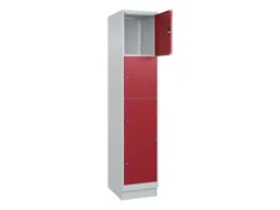 lockerkast,HxBxD 1950x400x500mm,1x4vakken,vak B 400mm,cil.-slot,sokkel