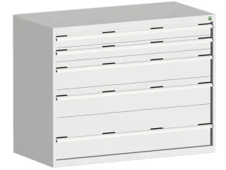 ladekast HxBxD 1000x1300x650mm 5laden romp RAL7035 front RAL7035 - 1