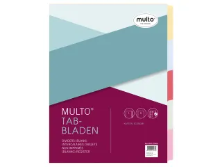 Tabblad Multo A4 23r blanco gerecycled karton 160 grams 5 delig assort - 2