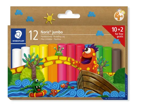 Boetseerklei Staedtler Noris jumbo set 12 kleuren