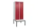 locker met bank,voor scheiding van kleding,HxBxD 2120x800x815mm,2vak