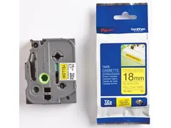 Tze Tape Voor P-touch 18mm, Zwart Op Geel, Extra Klevend