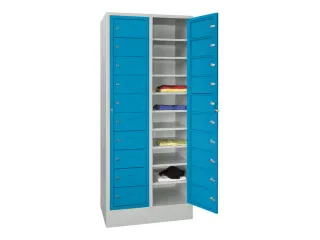 Wasgoedkast 1850x770x500 2x10 Vakken Sokkel Ral7035 Front Ral5012 - 1