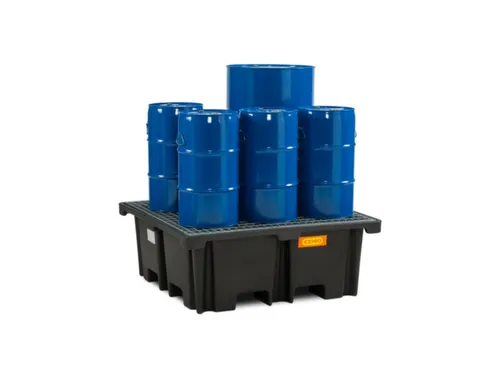 PE-opvangbak,v. 4x200l vat,opvangvol. 400l,HxBxD 480x1290x1290mm