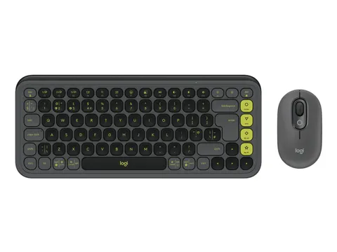 Clavier + souris Bluetooth Logitech POP Icon QWERTY GB graphite/vert