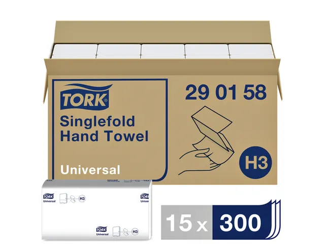 Handdoek Tork Zigzag 1-laags Universal Wit 290158 15x266 Stuks