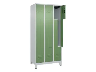 Z-garderobekast,HxBxD 1950x900x500mm,vak B 150/300mm,cil.-slot,voeten - 2