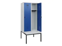 locker met bank,HxBxD 1950x800x815mm,2vak,vak B 400mm,draaigrendel