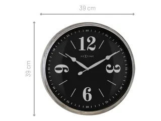 Landelijke wandklok - 39cm - Stille klok - Wit/ ZIlver - NeXtime "Clas - 9