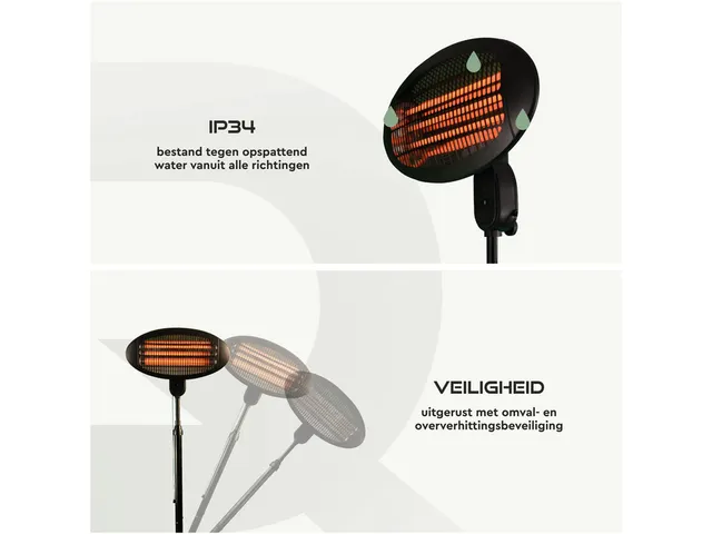 Terrasverwarmer BRASQ PHS100 staand elektrisch