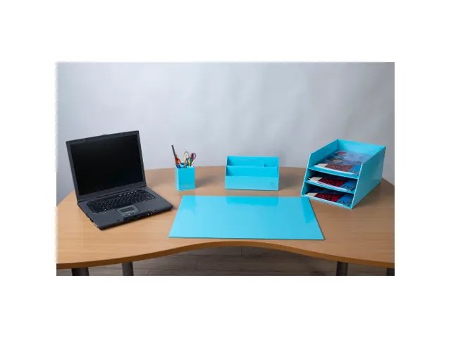 Kartonnen postmand 3 niveaus pastelblauw