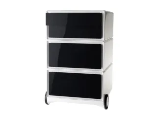 Verrijdbaar Ladeblok 642x390x436mm 4laden Romp Wit Front Zwart - 1