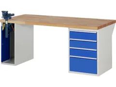 werkbank,HxBxD 890x2000x900mm,beukblad,draagverm. 750kg,2containers