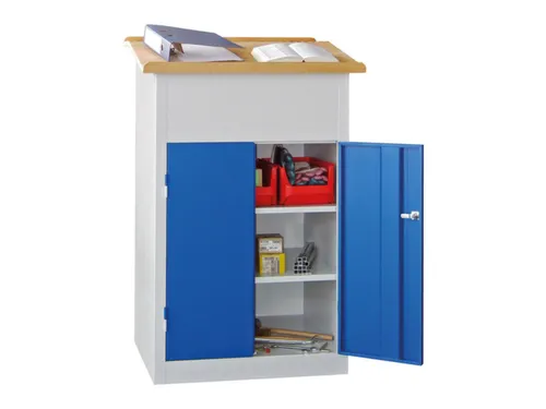 Massieve Lessenaarkast 1100/1200x700x600mm Ral 7035 Front Ral 5010