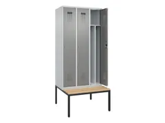 locker met bank,voor scheiding van kleding,HxBxD 2120x900x815mm,3vak