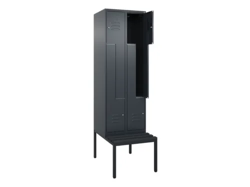 Z-garderobekast,HxBxD 2120x600x815mm,2vak,vak B 300mm,cil.-slot