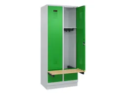 locker met bank,HxBxD 1950x800x815mm,2vak,vak B 400mm,cilinderslot