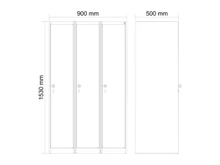 schoollocker,HxBxD 1530x900x500mm,3vak,vak B 300mm,draaigrendel - 3
