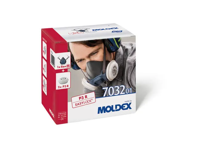 Moldex set halfgelaatsmasker serie 7000 TPE Maat M P3 R