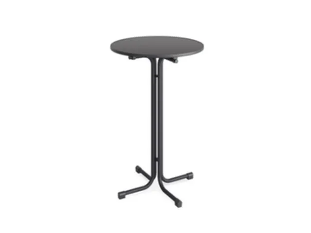 statafel,HxØ 1090x700mm,rond,4voeten antraciet,blad MDF antraciet