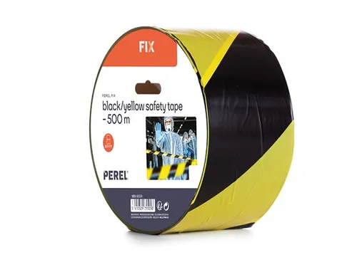 Zwart/geel Veiligheidslint 500 Meter Rol
