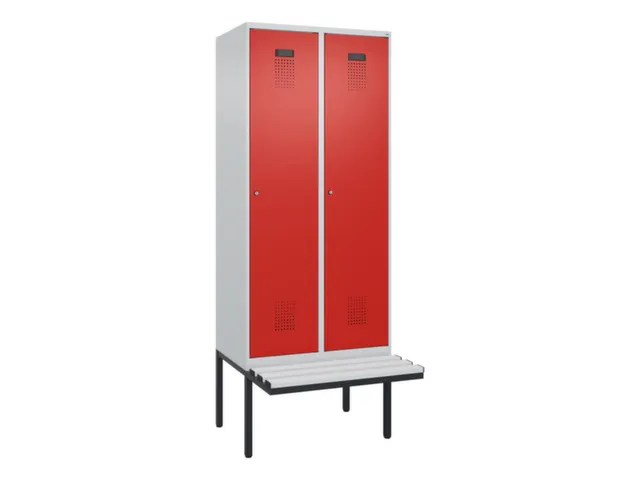 locker met bank,voor scheiding van kleding,HxBxD 2120x800x815mm,2vak