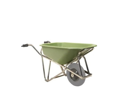 aluminium kruiwagen,90l,HxBxD 870x625x1430mm,HDPE-bak,groen,aluminium