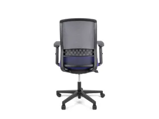 Bureaustoel EN1335 Linea Tekna 01 zwart/blauw met 2D armleuning - 4