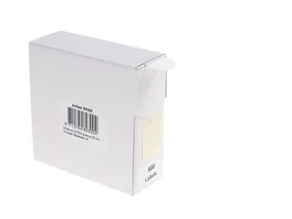 Etiket Rillprint 25mm 500st op rol rond wit - 2