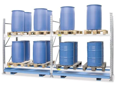 Stelling Opvangbak Staal 3280x1300x345mm Vatenopslag Rooster Verzinkt