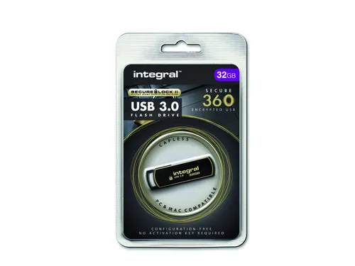 USB stick 3.0 Integral Secure 360 USB-A 32GB zwart